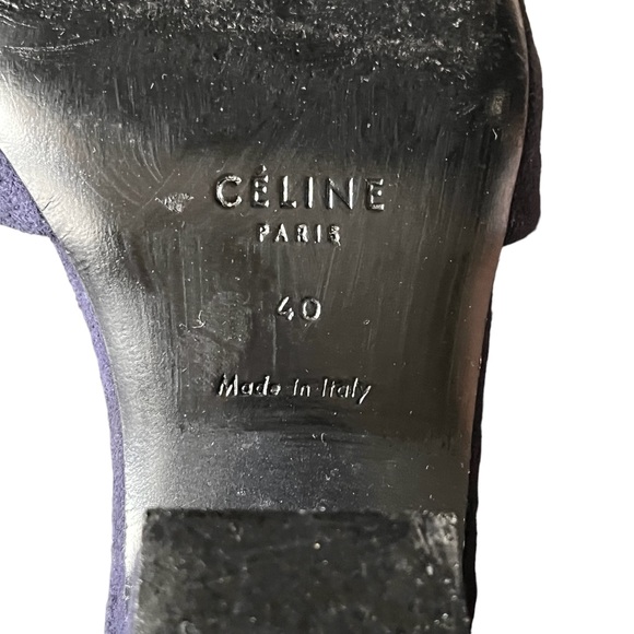 Céline by Phoebe Philo 2016 Block Heel Sandals Navy Suede size 40 - Picture 11 of 11